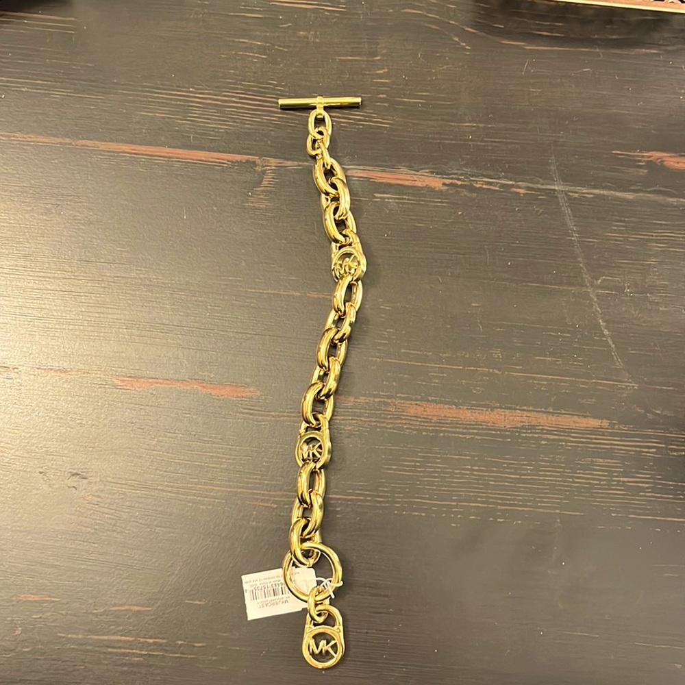Michael Kors logo gold toggle bracelet